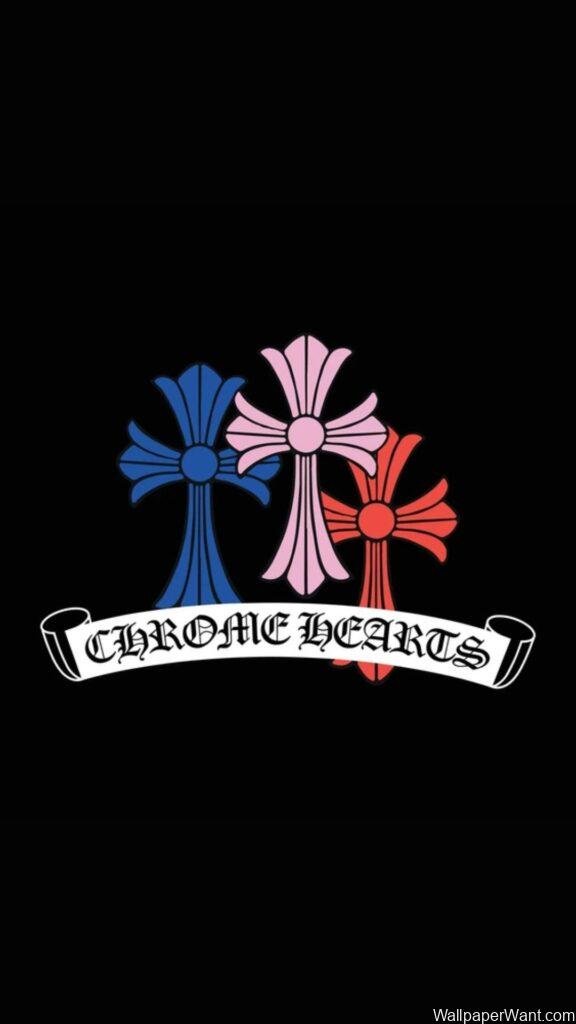 Blue & red chrome hearts wallpaper iPhone